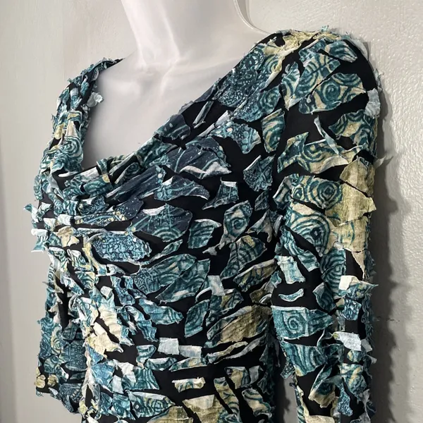 Karen Kane Y2K Top Size Small Artsy Mosaic Babydoll Whimsigoth Fairy Grunge - Image 4