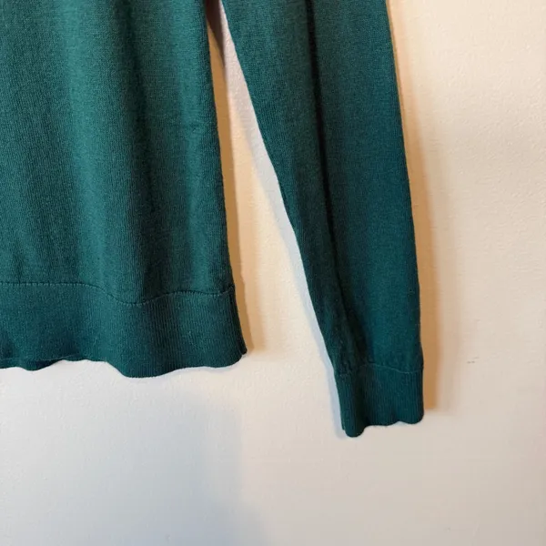 Womens Cotton Blend Sweater M Green Fox Terrier Dog Graphic Preppy Heritage - Image 5