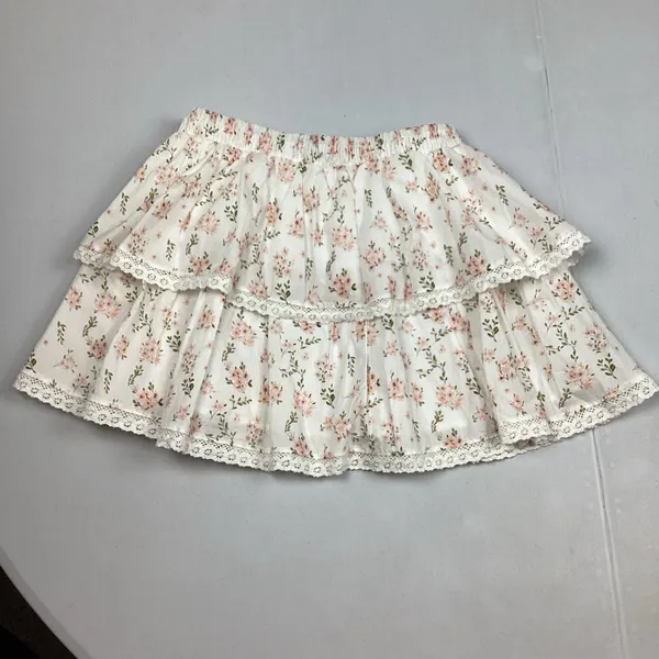 Altar’d State Cotton Layered Ditsy Floral Elastic Waist Mini Skirt Medium NWOT - Image 2
