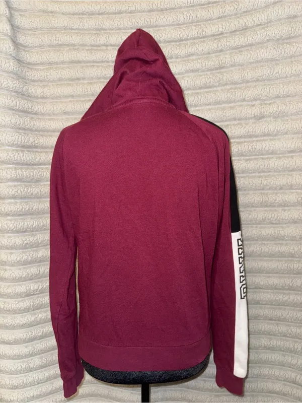 Victoria’s Secret PINK Burgundy Zip Hoodie S - Image 5