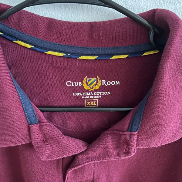 Club Room Size XXL 100% Pima Cotton Maroon Polo - Image 3