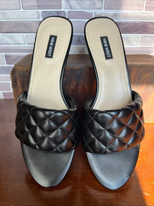 Nine West Lancie3 Quilted Wedge Sandals - Image 4