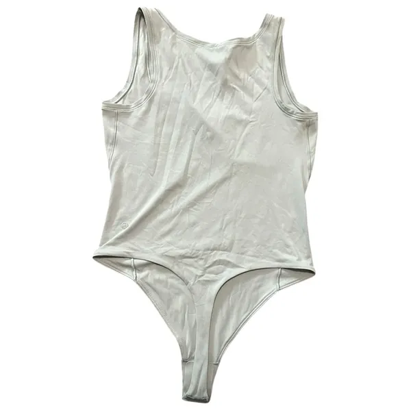 Lululemon S Jade Gray Wundermost Ultra Soft Nulu Square Neck Sleeveless Bodysuit - Image 5