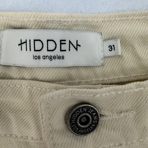 Hidden Los Angeles Cream Ivory Wide Leg Cargo Painter Pants Jeans Utility Sz 31 - Image 3
