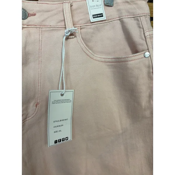 Judy‎ Blue Pale Pink Jean Shorts Size 2X - Image 3
