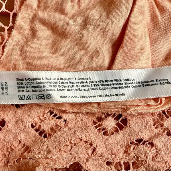 Free People FP One Adella Lace Bralette, Faded Coral, Size S, VGUC - Image 6