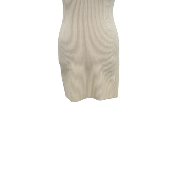 Lululemon Ribbed Asymmetrical One Shoulder Knit Mini Dress Ivory Size‎ XXS - Image 6