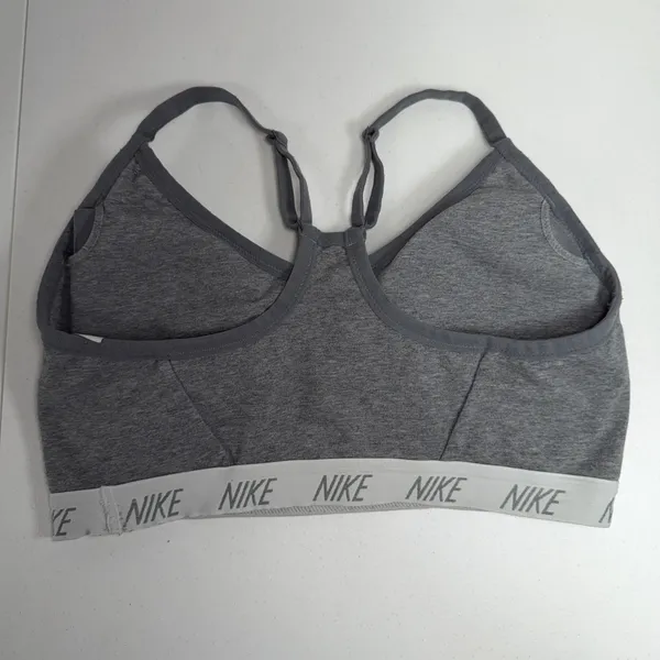 NIKE XL Small Dri-Fit Indy Light Support Sports Bra Gray Swoosh Logo Women's - Image 5