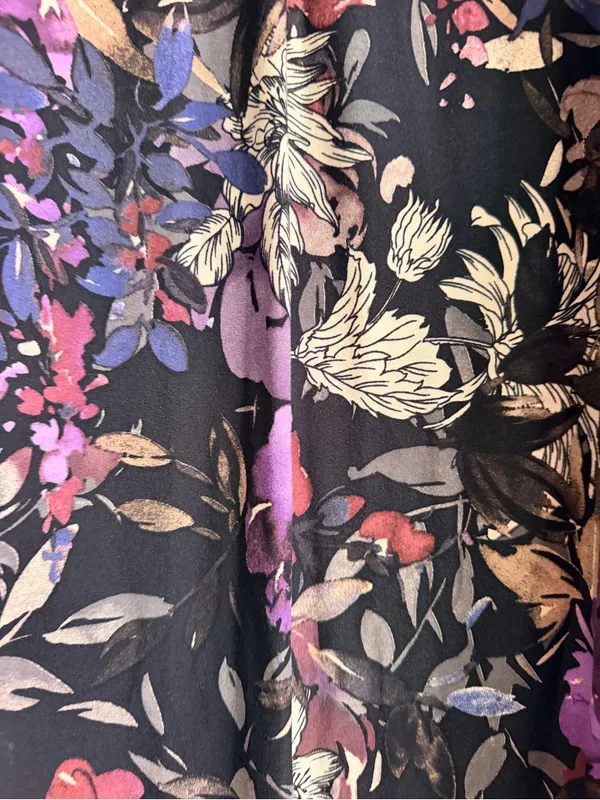 Floral Navy Maxi Skirt with Pink & Purple Blooms - Image 3