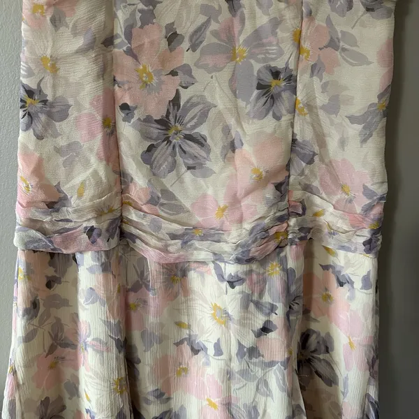 ECI New York Vintage Silk Drop Waist Dress Size 10 - Image 9