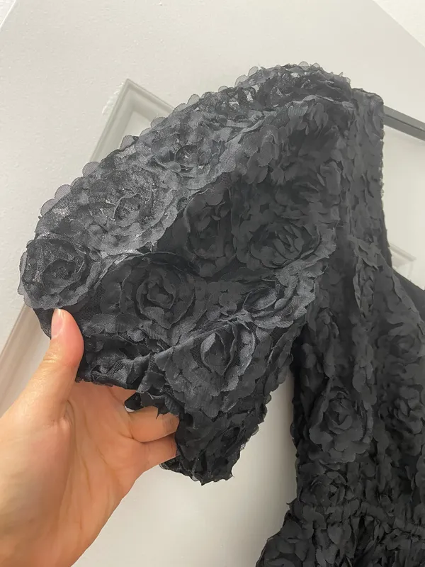 The Clothing Exchange Company | NWOT | Floral Embroidery Mesh Top | S | Black | CT8133 - Image 3
