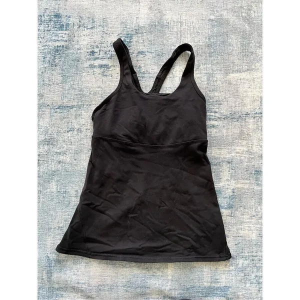 Lululemon Black Crossback Athletic Tank Top Size 6 - Image 6