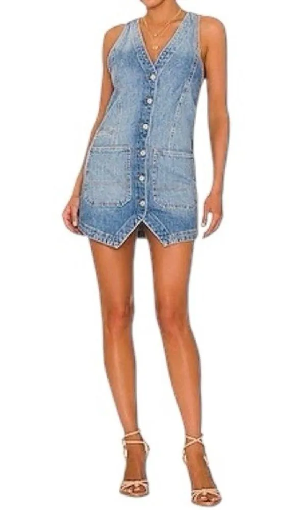 Free People We The Free Out Of Office Vest Dress in Busy Blue - Image 14