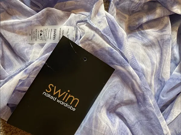 Naked Wardrobe Swim Back on the Low cover up dress blue - Image 5
