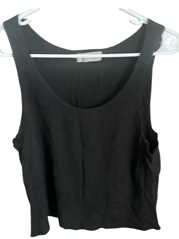 EVERLANE Naia Ripple Tank black size Large Petite - Image 2