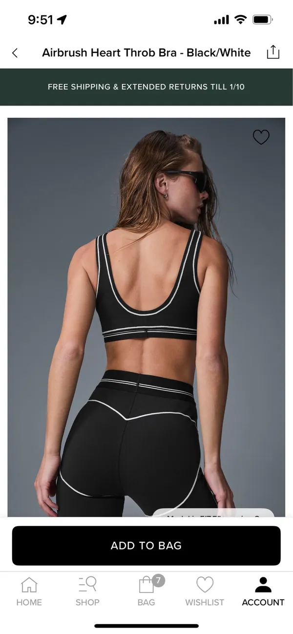 Alo Yoga Heart Throb Set Airbrush Bra & Leggings S - Image 5