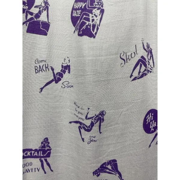Lavender Milkmaid Pinup Novelty Cocktail Quirky‎ Print Flutter Sleeve Midi Dress - Image 3