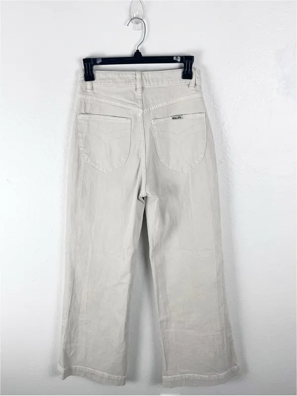 ROLLA’S Cream Sailor High Rise Wide Leg Denim Jeans Size 26 Neutral Preppy Boho - Image 2
