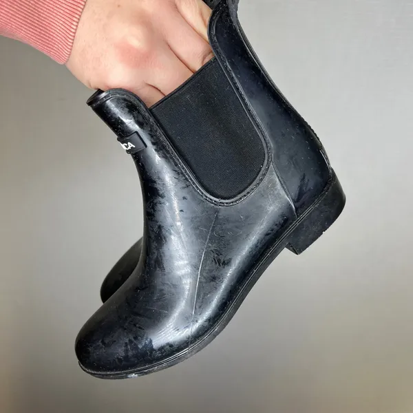 Nautica Shayna Black Rubber Chelsea‎ Rain Boots Womens Size 6 Ankle Booties - Image 3