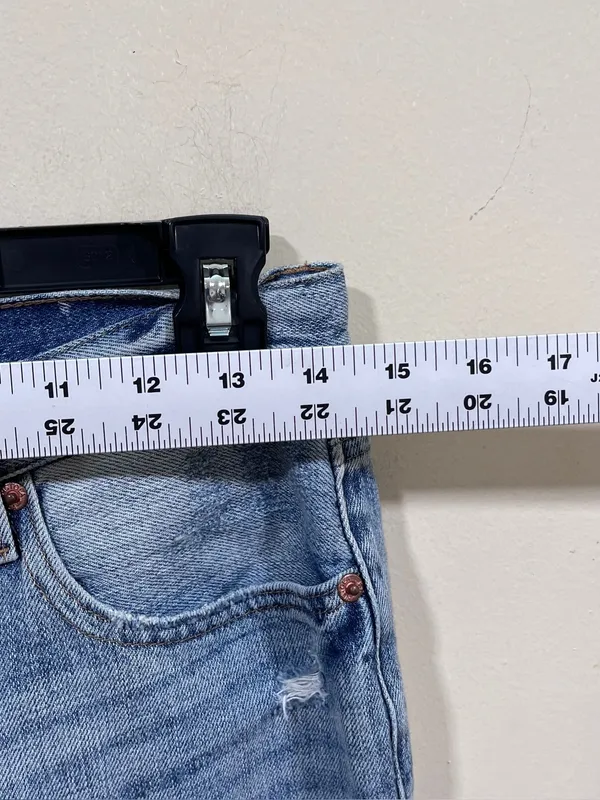 Pistola Distressed Patched High Rise Jeans Light Wash Size 26 EUC - Image 2