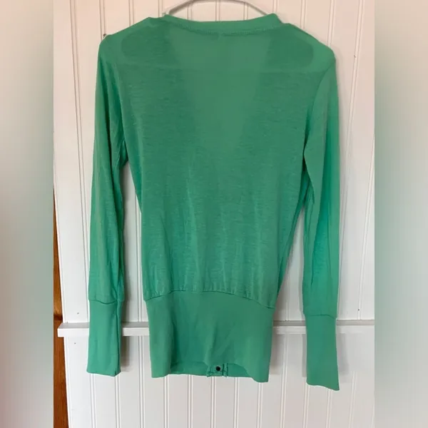 Col-Story Green V-Neck Long-Sleeve Cardigan - Image 3