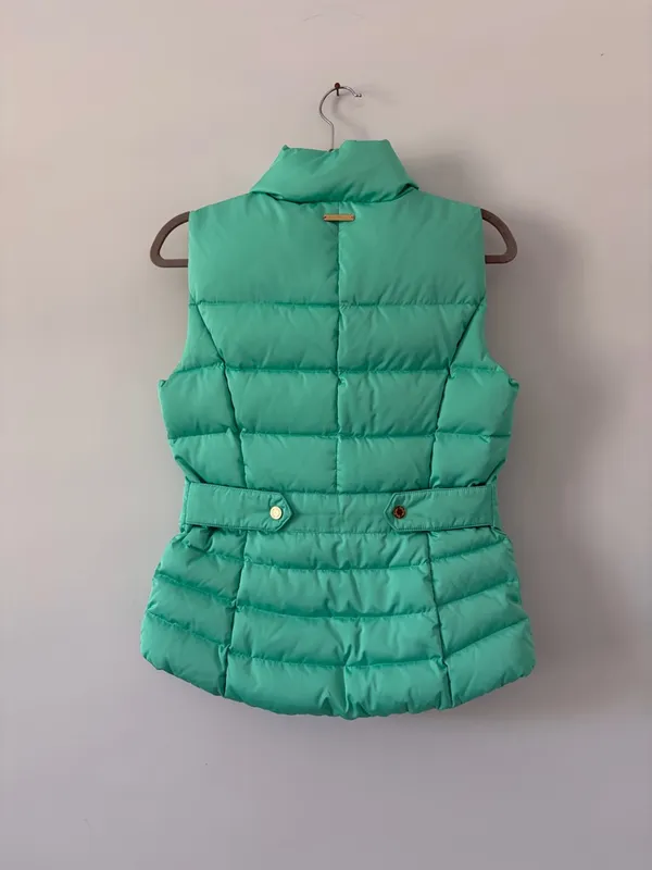 Lilly Pulitzer Isabelle Teal Green Sleeveless Down Filled Puffer Vest S - Image 7