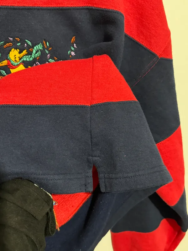 Disney Winnie The Pooh Vintage Sweatshirt Crewneck Striped Red and Blue - Image 12