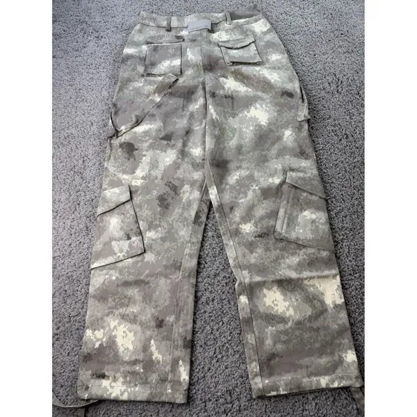 Maniere De Voir Grey Digital Camo Cargo Pants Women Streetwear Utility SIZE10 - Image 11