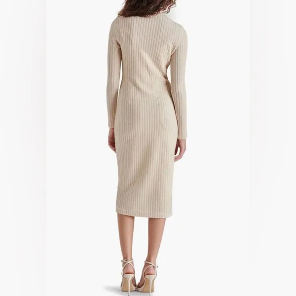 Steve Madden Maya Elegant Cream Long Sleeve Dress - Image 11