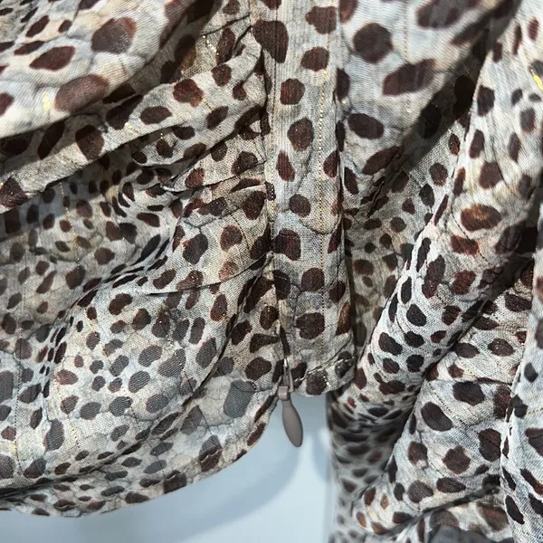 Zara Leopard Print Sheer Cropped Top Size Small - Image 7