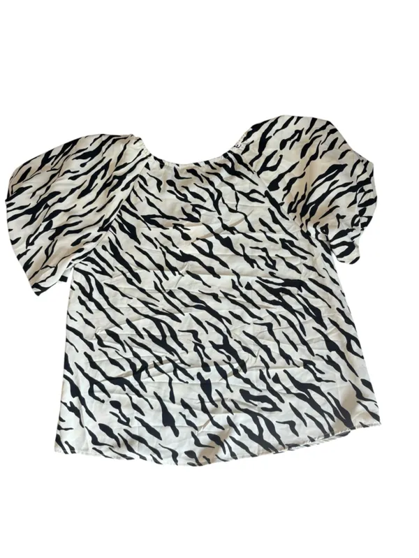 Anthropologie Entro Zebra Print Puff Sleeve Blouse Top Womens Small NEW - Image 7