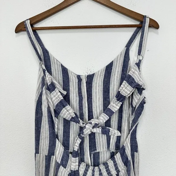Rails Beachy Linen Wide Leg Jumpsuit Tank Resort Hawaii‎ Vacation Size Med - Image 10