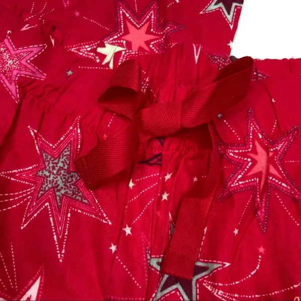 Victoria's Secret Winter Pajama Set Long Sleeve Gray Top Red Star Flannel Pants - Image 4