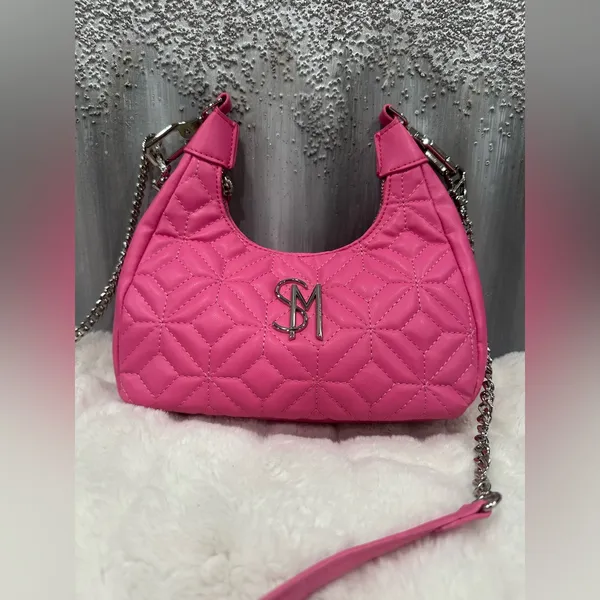 Steve Madden Bsilvia Quilted Crossbody in Hot Pink - Image 3