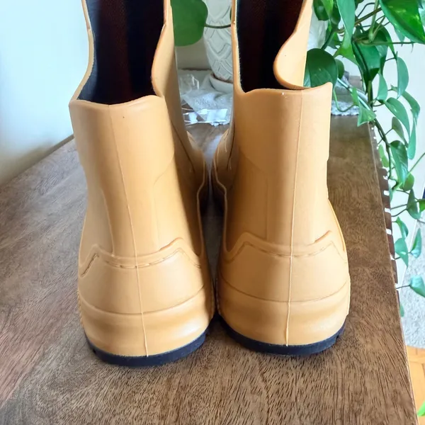 Womens EU 41 Tan‎ Brown Waterproof Ankle Rain Bots Lug Sole Pull On Outdoor Wet - Image 5