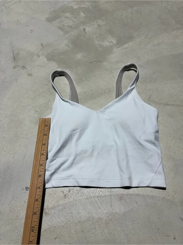 Lululemon White align Cropped Tank Top Bra 2 - Image 3