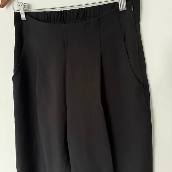 Halara High Waisted Shirred Pocket Tapered Straight Leg 7/8 Length Work Pants M - Image 5
