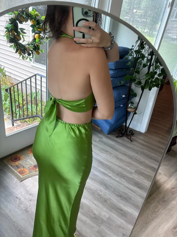 Amanda Uprichard Green Silk Cocktail Dress - Image 2