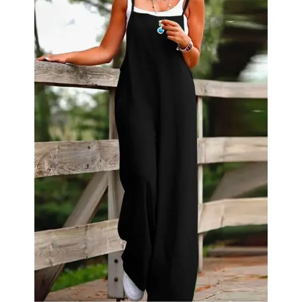 Women Baggy Dungarees Jumpsuit Strappy Wide Leg Playsuit Overalls XL - Image 2