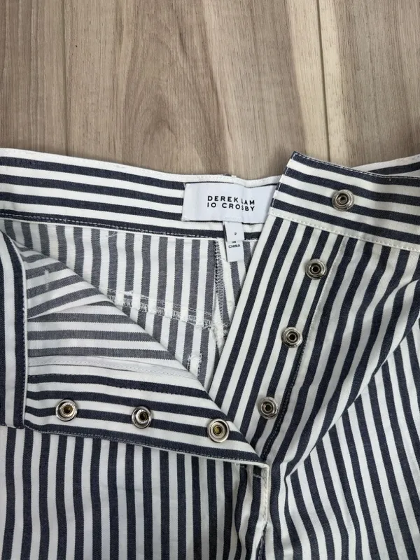 Derek Lam 10 Crosby striped nautical pleated front shorts size 2 high waisted - Image 4