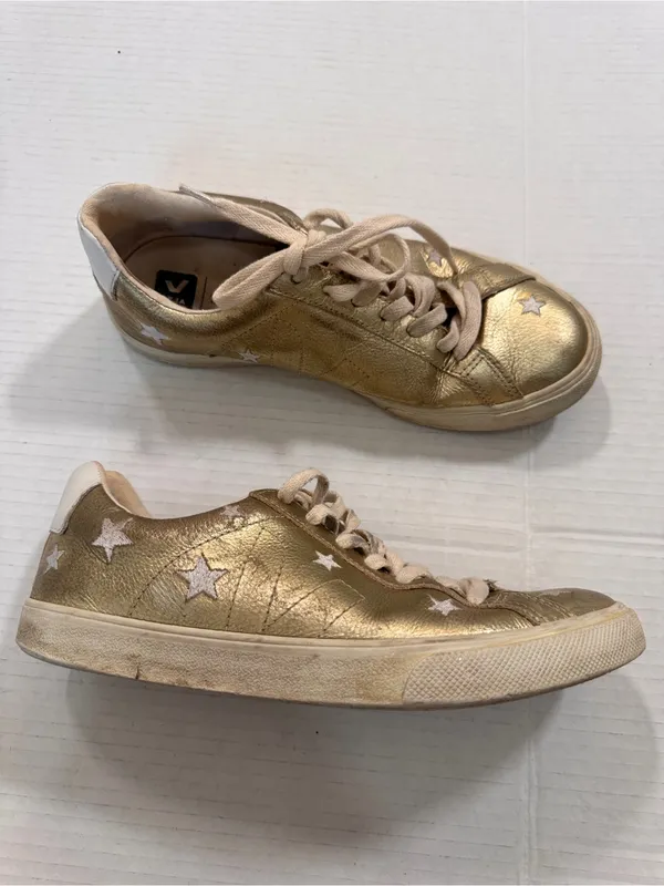 Veja X Madewell Gold Star Leather Lace Up Sneakers Womens 8 Casual Flat Shoes - Image 11