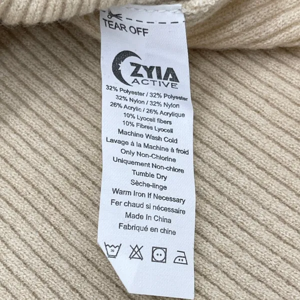 Zyia Active‎ Delphine Ribbed Sweater Women Large Ecru Minimal Athleisure Scandi - Image 9