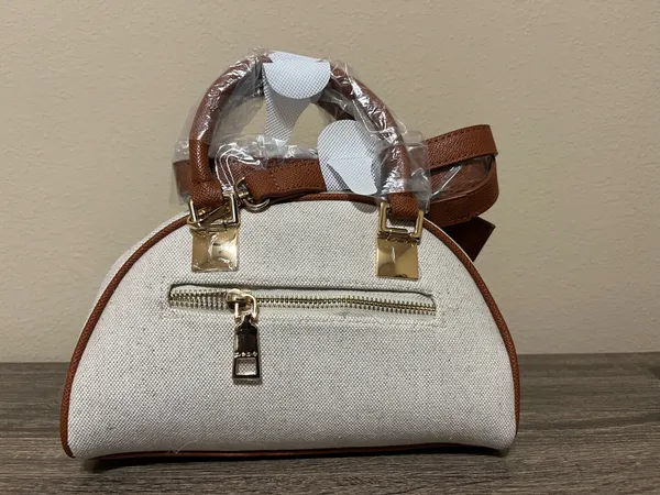 Bebe Canvas Bowler Satchel Bag - Image 3