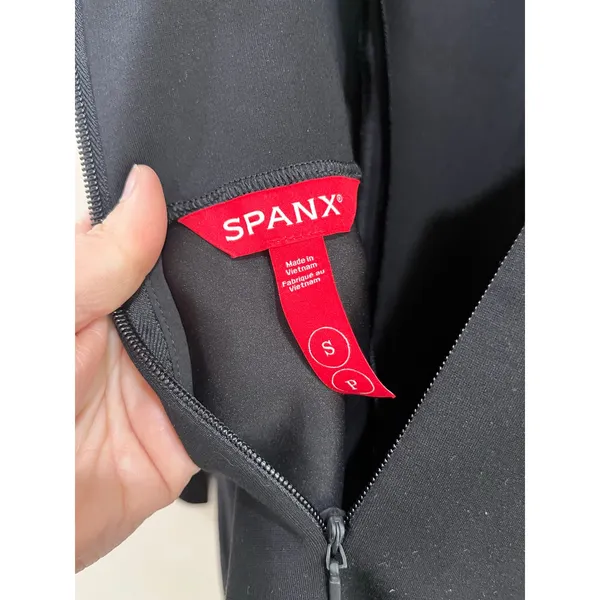 Spanx Black Long Sleeve Low Back Bodycon Cocktail‎ Midi Dress NWT Small - Image 5