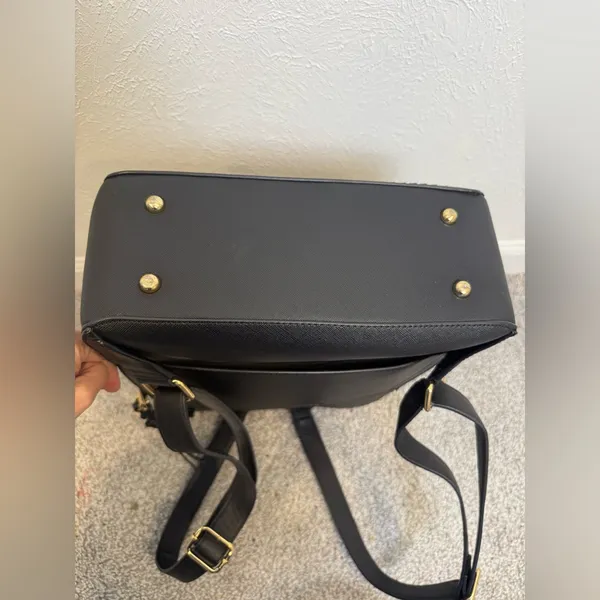 Calpak Kaya Black Laptop Backpack Gold Accents - Image 13
