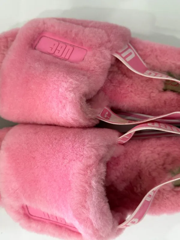UGG Pink/White Disco Slide Size 9 Women's with Box - Image 7