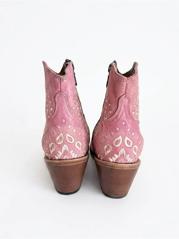 Dan Post Helena Pink Western Boho Ankle Boots Distressed Leather 7M #DPP 5626 - Image 4
