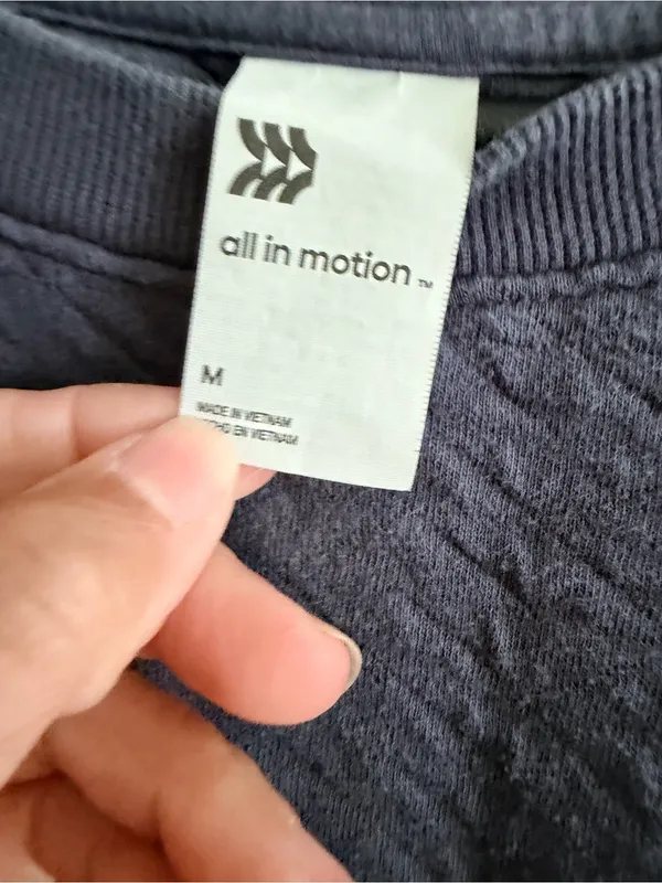 all in motion blue Textured Crewneck cropped Sweatshirt - Image 3