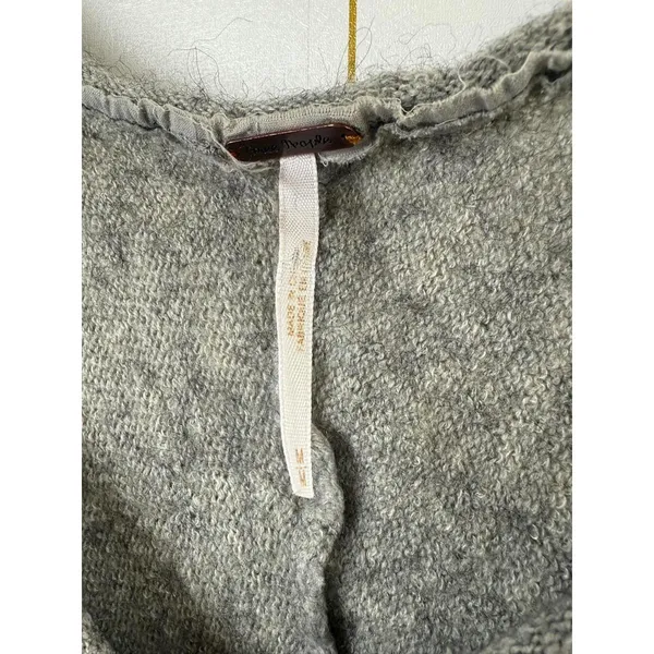 Free People Gray Wool Blend Slouchy Scrunch Sleeve Sweater - Size - Medium - Image 5