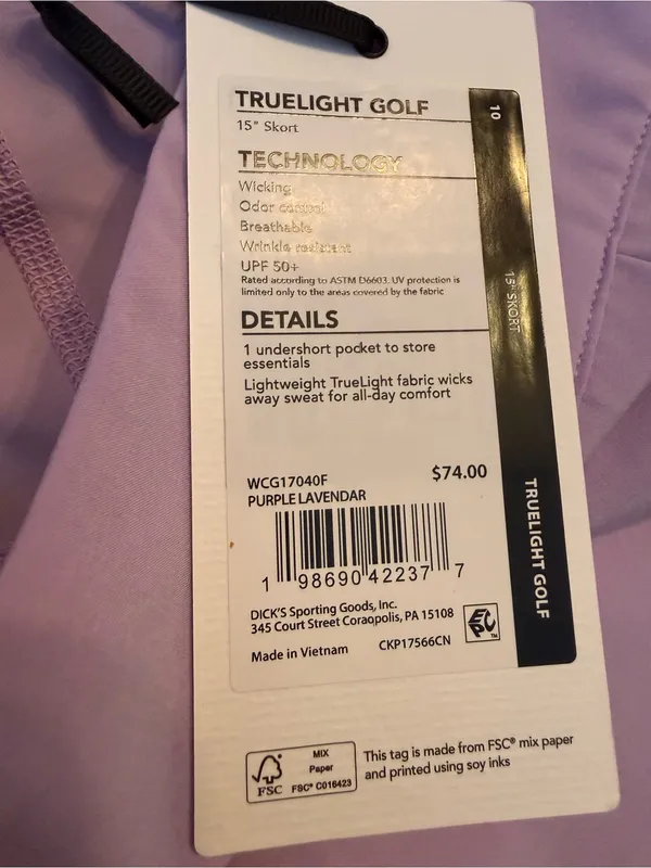 New Calia lavender Pleated Skort Skirt Size 10 L Pickleball Golf Tennis NWT - Image 12